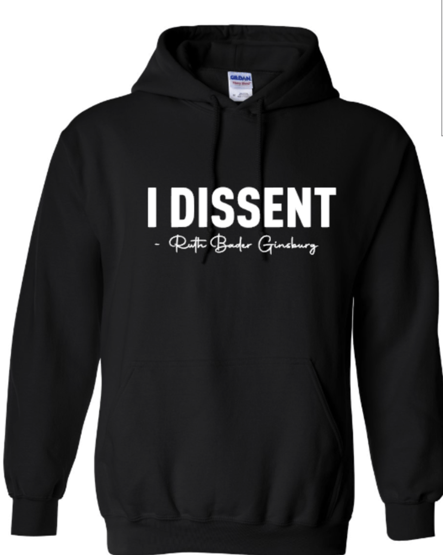 Image of I DISSENT-RBG/BLACK /WHITE/PRINT