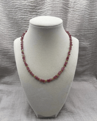 Image 1 of Pink Tourmaline Crystal Gemstone Necklace