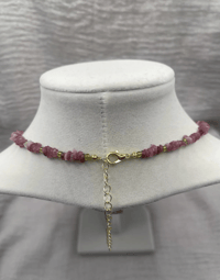 Image 2 of Pink Tourmaline Crystal Gemstone Necklace