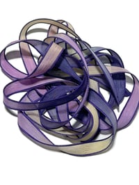Image 2 of 1PC. SWEET ALYSSUM 42" Hand Dyed Finished Edge Silk Wrist Wrap Bracelet/Jewelry/Craft Ribbons