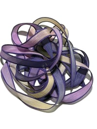 Image 5 of 1PC. SWEET ALYSSUM 42" Hand Dyed Finished Edge Silk Wrist Wrap Bracelet/Jewelry/Craft Ribbons