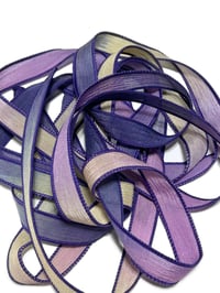 Image 8 of 1PC. SWEET ALYSSUM 42" Hand Dyed Finished Edge Silk Wrist Wrap Bracelet/Jewelry/Craft Ribbons