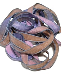 Image 1 of 1PC. CAROUSEL 42" Hand Dyed Finished Edge Silk Wrist Wrap Bracelet/Jewelry/Craft Ribbons