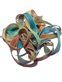 Image 1 of 1PC.  CASTAWAY 42" Hand Dyed Finished Edge Silk Wrist Wrap Bracelet/Jewelry/Craft Ribbons