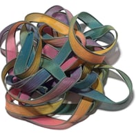 Image 3 of 1PC. CARNIVAL 42" Hand Dyed Finished Edge Silk Wrist Wrap Bracelet/Jewelry/Craft Ribbons