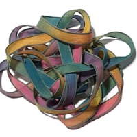 Image 5 of 1PC. CARNIVAL 42" Hand Dyed Finished Edge Silk Wrist Wrap Bracelet/Jewelry/Craft Ribbons