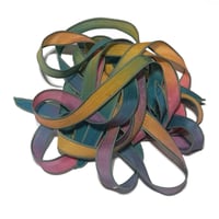 Image 6 of 1PC. CARNIVAL 42" Hand Dyed Finished Edge Silk Wrist Wrap Bracelet/Jewelry/Craft Ribbons