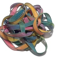 Image 2 of 1PC. CARNIVAL 42" Hand Dyed Finished Edge Silk Wrist Wrap Bracelet/Jewelry/Craft Ribbons
