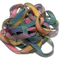 Image 9 of 1PC. CARNIVAL 42" Hand Dyed Finished Edge Silk Wrist Wrap Bracelet/Jewelry/Craft Ribbons