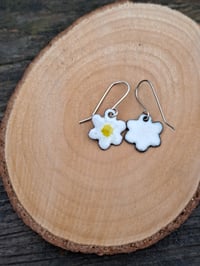 Image 2 of Flower Drop Earrings - Yellow & White