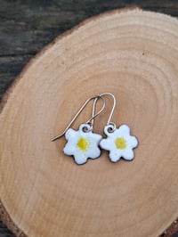 Image 1 of Flower Drop Earrings - Yellow & White