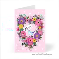 Image 2 of Floral Mom Heart Wreath