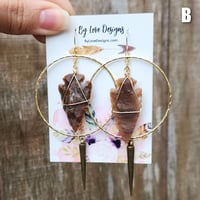 Image 3 of Edgy Arrowhead Hoop Earrings | Dagger and Hoop Arrowhead Earrings
