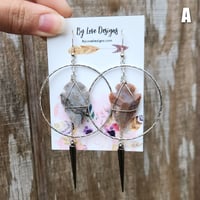 Image 2 of Edgy Arrowhead Hoop Earrings | Dagger and Hoop Arrowhead Earrings