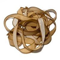 Image 2 of 1PC. CARAMEL LATTE 42" Hand Dyed Finished Edge Silk Wrist Wrap Bracelet/Jewelry/Craft Ribbons