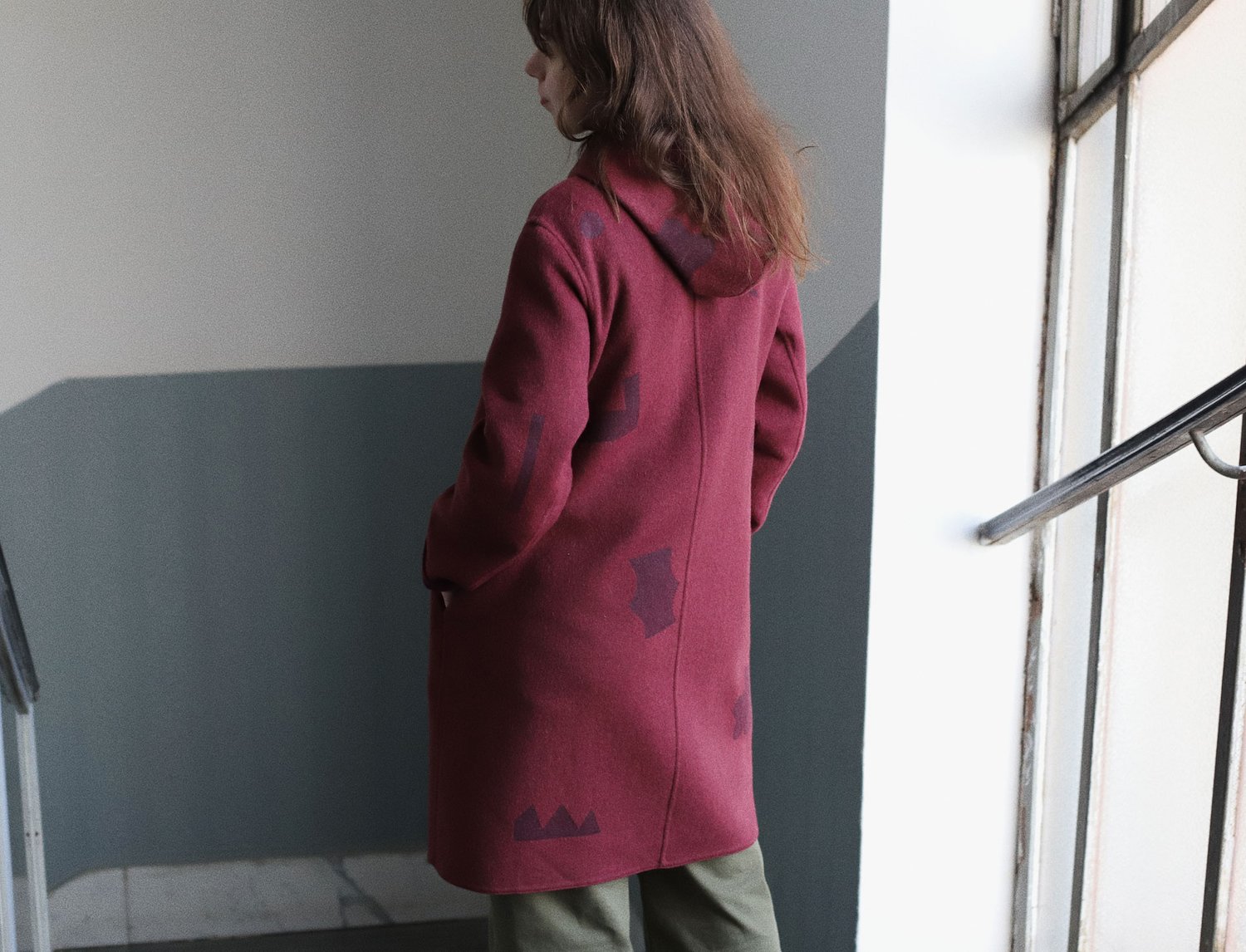 Image of BURGUNDY WOOL COAT 6̶2̶9̶0̶ Kč