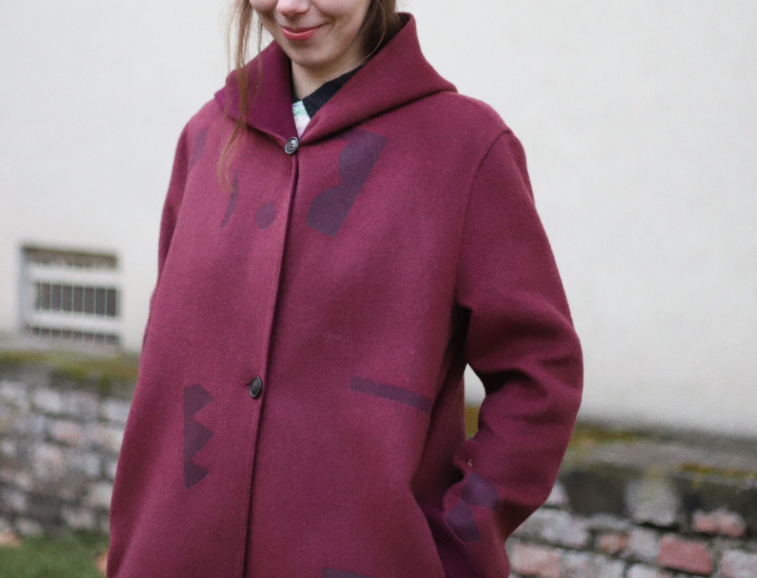 Image of BURGUNDY WOOL COAT 6̶2̶9̶0̶ Kč