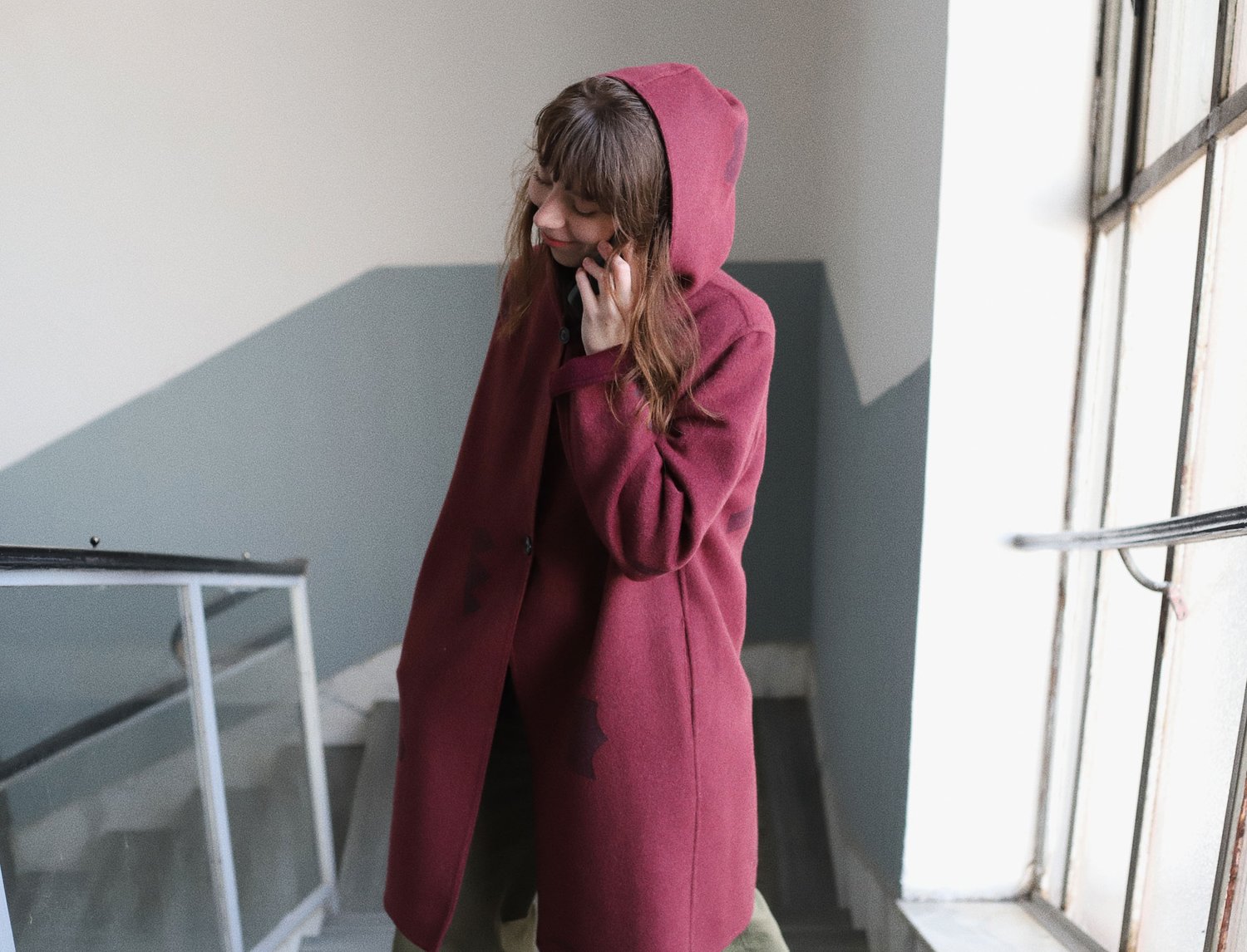 Image of BURGUNDY WOOL COAT 6̶2̶9̶0̶ Kč