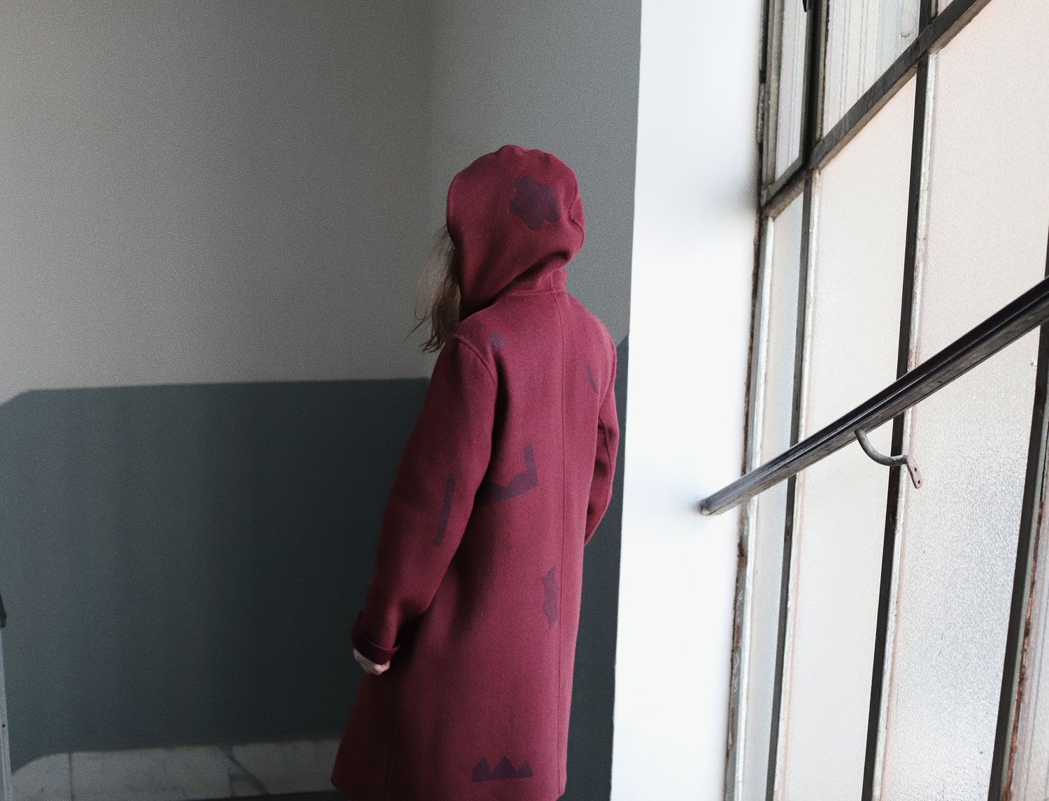 Image of BURGUNDY WOOL COAT 6̶2̶9̶0̶ Kč