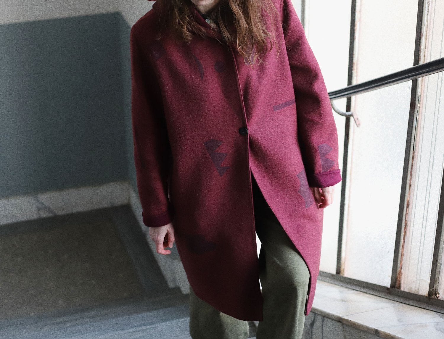 Image of BURGUNDY WOOL COAT 6̶2̶9̶0̶ Kč