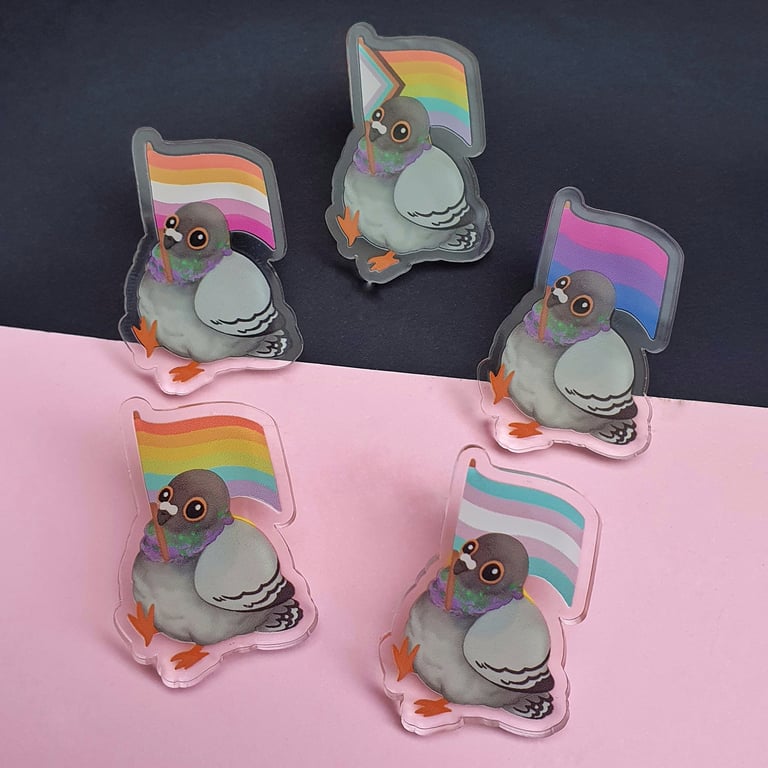 Pigeon Pride Pal 100% Recycled Acrylic Pin