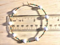Image 2 of Tea Rose White, Orange, Blue, and Green Multicolor Beaded Extra Large Hoop Earrings