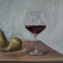 Image 2 of Poires et verre de vin rouge