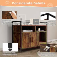 Image 3 of Side table litter box enclosure with dual storage cubbies 