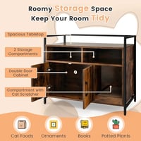 Image 5 of Side table litter box enclosure with dual storage cubbies 