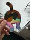 Calico Butthole Sticker - Holographic 3D