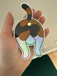 Image 2 of Calico Butthole Sticker - Holographic 3D