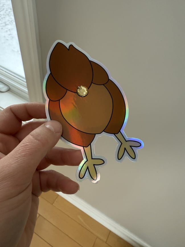 Chicken Butthole Sticker - Holographic 3D