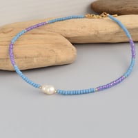 Image 1 of Single Pearl and Beads Necklace