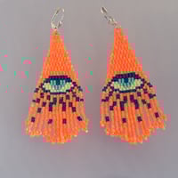 Image 3 of Fringe Earrings, Neon Eyeballs