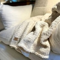 Image 5 of Florida blanket - Cotton hand knitted throw - Natural cotton yarn