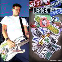 Image 1 of Tom DeLonge guitar stickers white strat decal Blink-182 (Updated set)