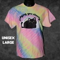 UNisex Large Neon Tie Dye Silently Judging You Tee