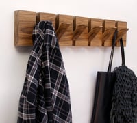 Image 1 of Wooden coat rack, 6 hooks. Free shipping