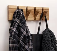 Image 3 of Wooden coat rack, 4 hooks.