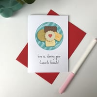 Image 2 of 'Love is sharing your favourite biscuit'  Love card