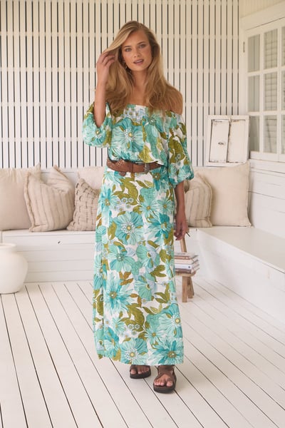 Image of Amaya Print Hallie Maxi Dress. By JAASE.
