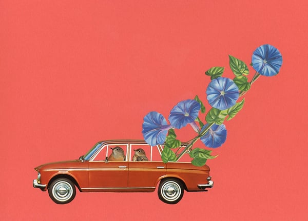 Image of Morning Glory Blues - limited edition collage print
