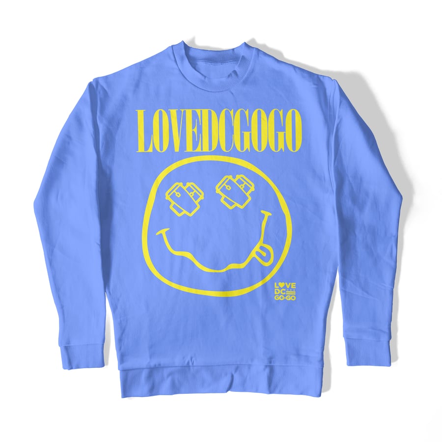 Image of LOVE DC GOGO Smiley Congo Sweatshirt - Baby Blue (MC25APFW-SWT002)