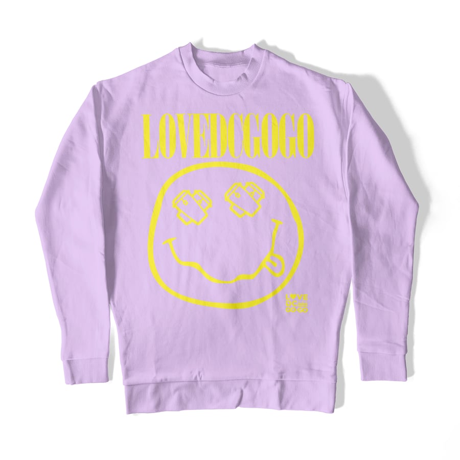 Image of LOVE DC GOGO Smiley Congo Sweatshirt - Pastel Purple