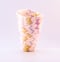 Image of Conical Vase - Pastel Heringbone Pattern