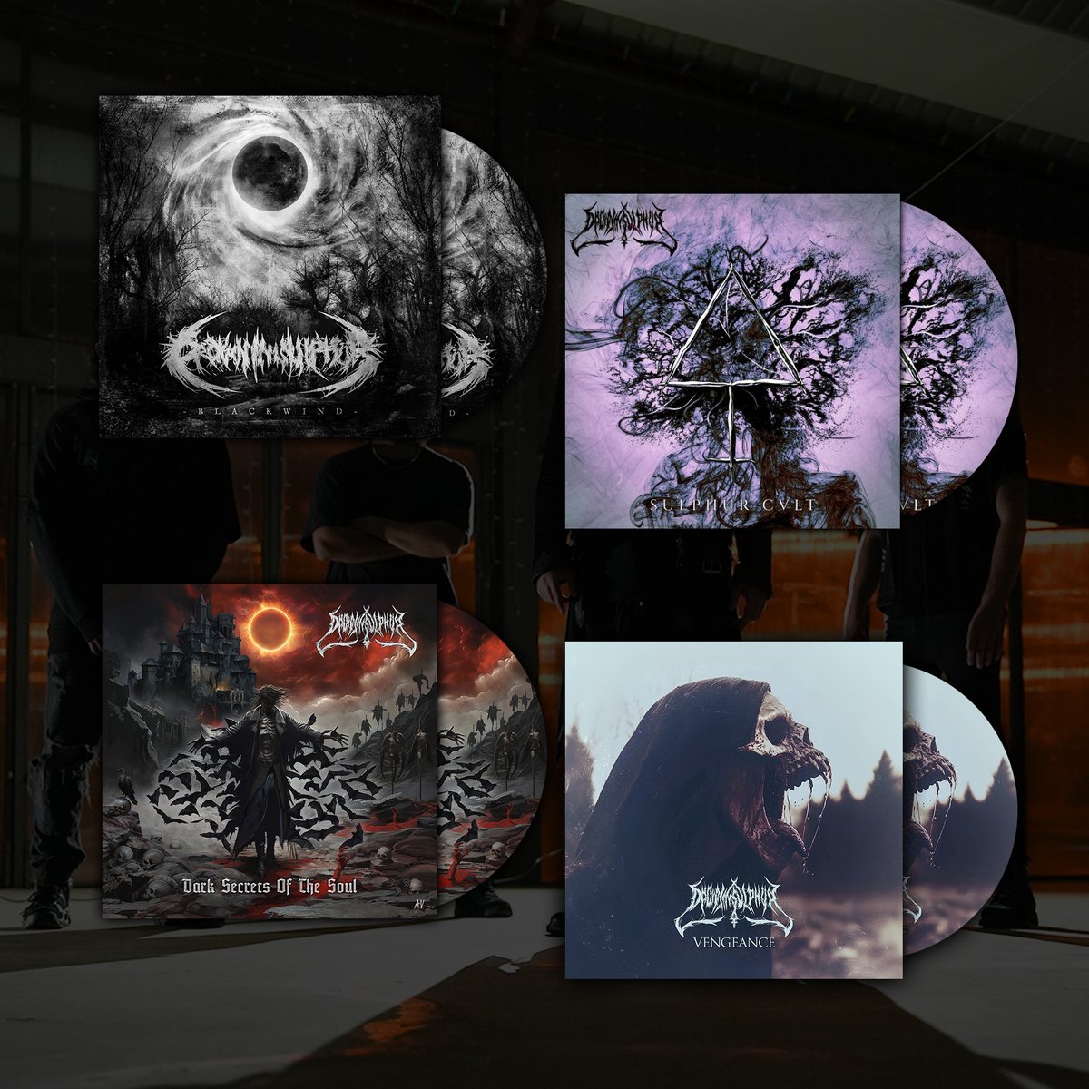 Image of Vengeance + Dark Secrets Of The Soul + Sulphur Cvlt + Blackwind digipack bundle