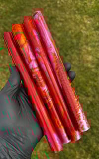 Image 3 of 'Hot Shot' Bespoke Pen Blanks, pressure cured with beautiful shades of pink, orange and deep reds