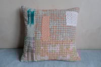 Image 1 of Small Square Kantha Cushion, Ikat