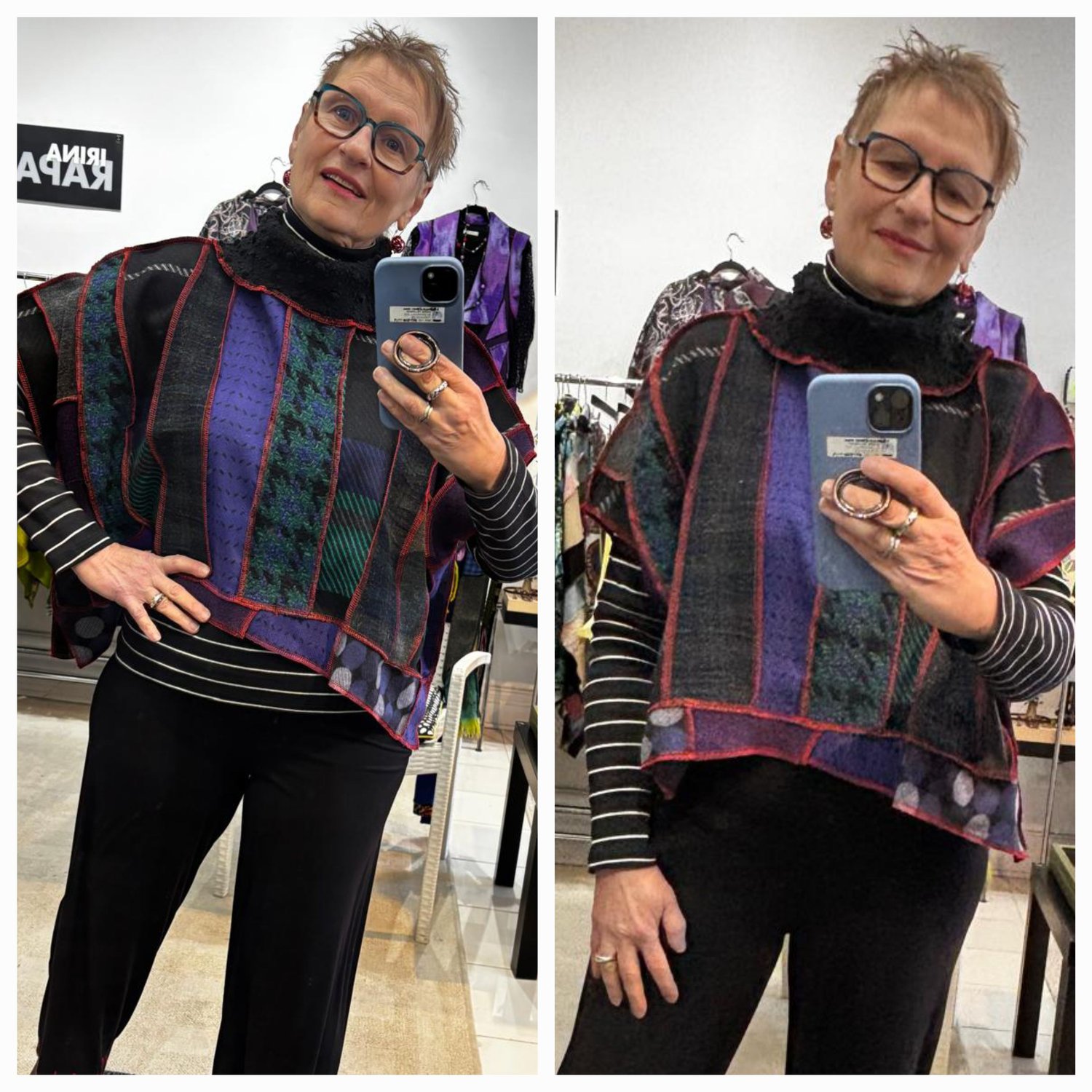 Image of purple collage cropped top