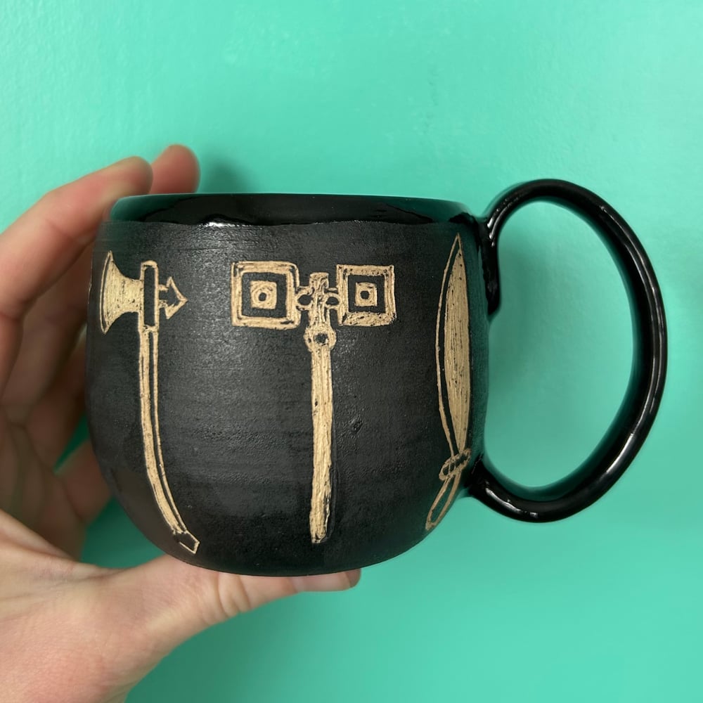 Image of chose your weapon mug 